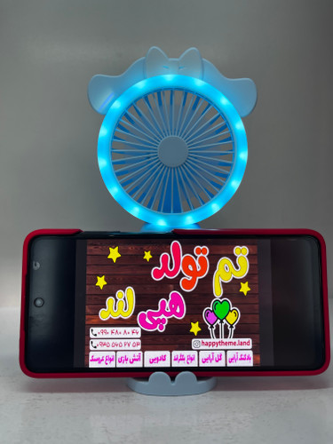 پنکه شارژی طرح کرومی پایه دار چراغ دار و چراغ خواب فانتزی ۳حالته