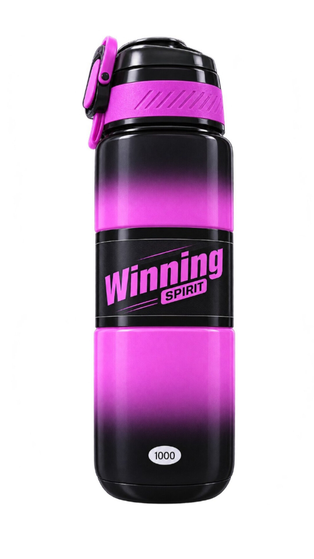 قمقمه ورزشی ۱ لیتری نی دار ، مدل winning | با قفل ضامن دار + بند مچی