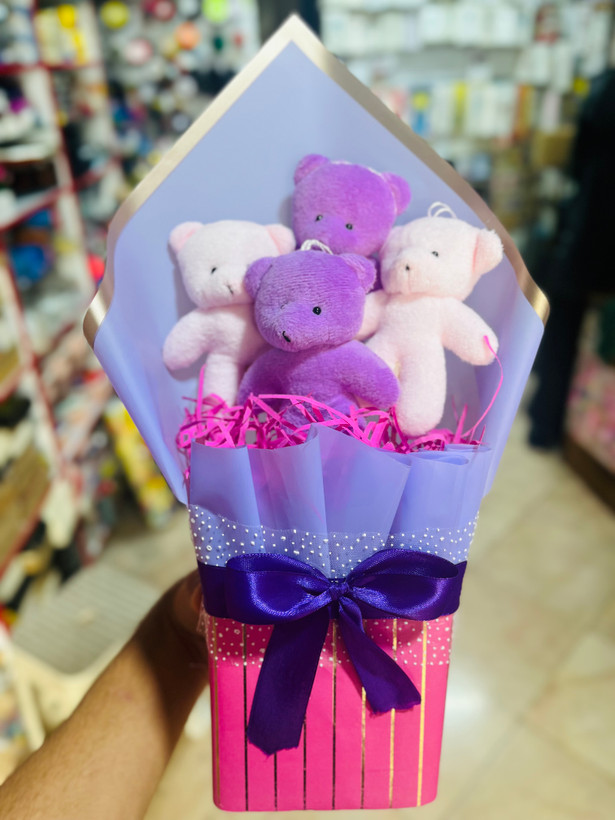 بوکت خرسی دسته گل عروسکی ( ارسال فوری )